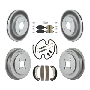 Front Rear Brake Rotor Ceramic Pad Coated Drum Kit (7Pc) For Pontiac Chevrolet Cobalt Ion KGA-104187