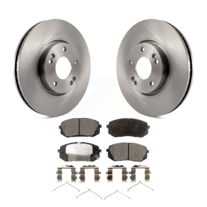 Front Brake Rotors Ceramic Pad Kit For 16 Hyundai Sonata FULL HYBRID EV-GAS (FHEV) engine K8T-100491