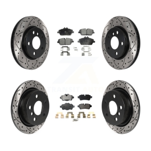 Front Rear Drill Slot Brake Rotor Semi-Metallic Pad Kit For Mini Cooper With 5 Lug Wheels KDF-101151