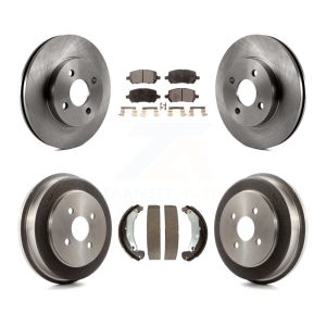 Front Rear Brake Rotors Ceramic Pad & Drum Kit For Pontiac Chevrolet Cobalt Saturn Ion G5 K8T-103675
