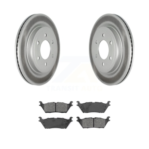 Rear Coated Brake Rotor Semi-Metallic Pad Kit For Ford F-150 Expedition Lincoln Navigator KGS-101863