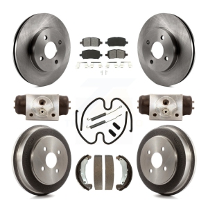 Front Rear Brake Rotor Semi-Metallic Pad Drum Kit (9Pc) For 03 Saturn Ion To VIN 3Z100143 K8S-102477