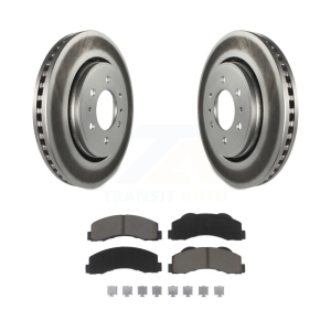 Front Coated Disc Brake Rotor Ceramic Pad Kit For Ford F-150 Expedition Lincoln Navigator KGC-100333