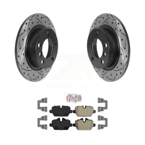 Rear Drill Slot Disc Brake Rotor Semi-Metallic Pad Kit For Mini Cooper Countryman Paceman KDA-102039
