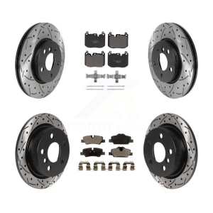 Front Rear Drill Slot Brake Rotors Ceramic Pad Kit For 2015 Mini Cooper With 5 Lug Wheels KDT-101202