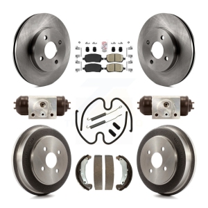 Front Rear Brake Rotor Ceramic Pad Drum Kit (9Pc) For Pontiac Chevrolet Cobalt Saturn Ion K8A-105532