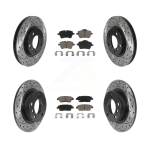 Front Rear Drill Slot Disc Brake Rotor Ceramic Pad Kit For Mini Cooper Countryman Paceman KDC-100373