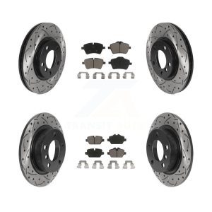 Front Rear Drill Slot Disc Brake Rotor Ceramic Pad Kit For Mini Cooper Countryman Paceman KDC-100375