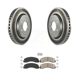 Front Coated Disc Brake Rotor Ceramic Pad Kit For Ford F-150 Expedition Lincoln Navigator KGA-100445