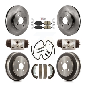 Front Rear Brake Rotor Ceramic Pad And Drum Kit (9Pc) For 2003 Saturn Ion To VIN 3Z100143 K8A-105598