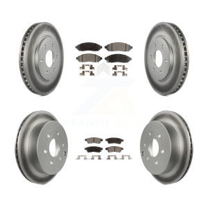 Front Rear Coat Disc Brake Rotor Semi-Metallic Pad Kit For Nissan Frontier Suzuki Equator KGF-100902