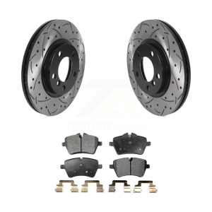 Front Coat Drill Slot Disc Brake Rotor Ceramic Pad Kit For Mini Cooper Countryman Paceman KDT-100799