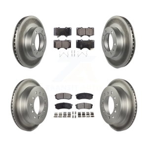 Front Rear Coated Disc Brake Rotors Semi-Metallic Pad Kit For 2010-2014 Toyota FJ Cruiser KGF-102268