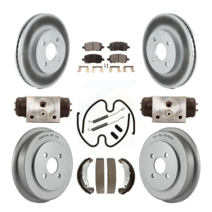 Front Rear Coated Disc Brake Rotors Semi-Metallic Pads And Drum Kit (9Pc) For Saturn Ion KGF-101735