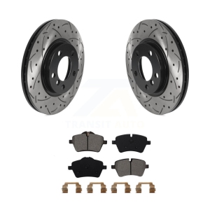 Front Drilled Slot Brake Rotor & Semi-Metallic Pad Kit For Mini Cooper Countryman Paceman KDS-100698
