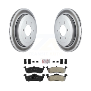 Rear Coated Disc Brake Rotors Semi-Metallic Pad Kit For Ford Expedition Lincoln Navigator KGA-104134