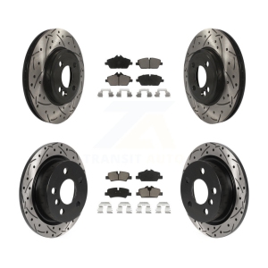 Front Rear Drilled Slot Disc Brake Rotor & Ceramic Pad Kit For 2015 Mini Cooper 2.0L/1.5L KDC-100535