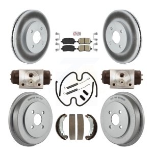 Front Rear Brake Rotors Ceramic Pad Coat Drum Kit (9Pc) For 03 Saturn Ion To VIN 3Z100143 KGA-104521