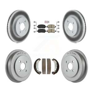 Front Rear Brake Rotors Ceramic Pad Coat Drum Kit For Pontiac Chevrolet Cobalt Saturn Ion KGA-104334