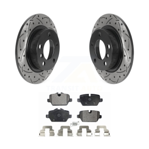 Rear Coat Drill Slot Disc Brake Rotors Ceramic Pad Kit For Mini Cooper Countryman Paceman KDT-100945