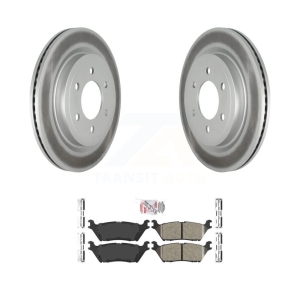 Rear Coated Disc Brake Rotors Ceramic Pad Kit For Ford F-150 Expedition Lincoln Navigator KGA-103987
