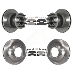 Front Rear Semi-Metallic Pad Disc Brake Rotor Kit For Ford E-450 Super Duty DIESEL engine K8A-105812