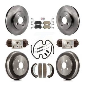 Front Rear Brake Rotor Ceramic Pad Drum Kit (9Pc) For Pontiac Chevrolet Cobalt Saturn Ion K8A-105531