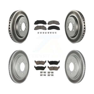 Front Rear Coated Brake Rotor Ceramic Pad Kit For Ford F-150 Expedition Lincoln Navigator KGC-100604