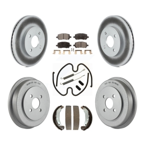 Front Rear Coated Brake Rotor Ceramic Pad Drum Kit (7Pc) For Pontiac Chevrolet Cobalt Ion KGT-101901