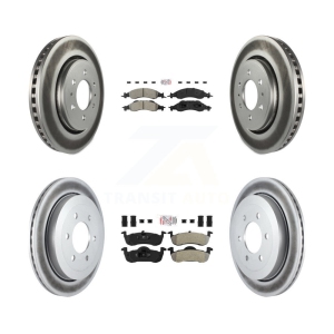Front Rear Semi-Metallic Pad Coated Brake Rotor Kit For Ford Expedition Lincoln Navigator KGA-103251