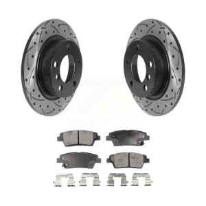 Rear Coat Drill Slot Disc Brake Rotors Ceramic Pad Kit For Mini Cooper Countryman Paceman KDT-100944