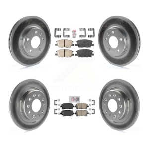 Front Rear Ceramic Pad & Coated Brake Rotor Kit For 2016 Chevrolet Malibu Carryover Model KGA-105149