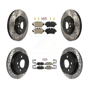 Front Rear Ceramic Pad & Drilled Slot Disc Brake Rotor Kit For 2015 Mini Cooper 2.0L/1.5L KDA-102724
