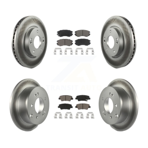 Front Rear Coated Disc Brake Rotors And Ceramic Pads Kit For 2012-2013 Kia Soul KGC-100827
