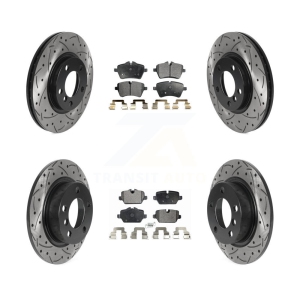 Front Rear Drill Slot Disc Brake Rotor Ceramic Pad Kit For Mini Cooper Countryman Paceman KDT-100884