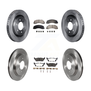 Front Rear Brake Rotors Semi-Metallic Pad Kit For Ford F-150 Expedition Lincoln Navigator K8F-102710