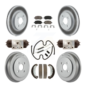 Front Rear Coated Brake Rotor Ceramic Pad Drum Kit (9Pc) For Pontiac Chevrolet Cobalt Ion KGC-102083