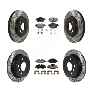 Front Rear Drilled Slot Disc Brake Rotor & Ceramic Pad Kit For 2015 Mini Cooper 2.0L/1.5L KDT-100851