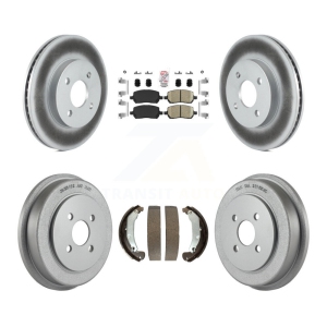 Front Rear Brake Rotors Ceramic Pad Coat Drum Kit For Pontiac Chevrolet Cobalt Saturn Ion KGA-104335