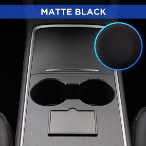 Tesla Model 3 Model Y Center Console Ultra Slim Cover Kit ABS Carbon Fiber Pattern Center Console Protector Accessories (Matte Black)