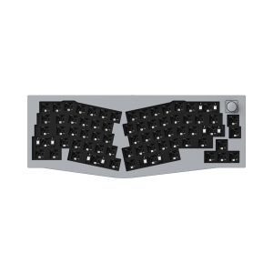 Keychron Q8 RGB Hotswap Mechanical Gaming Keyboard – 65% Alice Layout , Barebones with Knob – Compatible with Windows & macOS, Grey (Q8-B2)