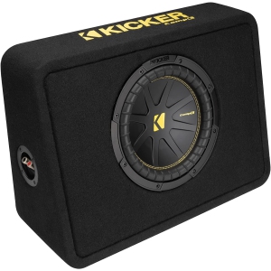 Kicker 50TCWC102 CompC 10-inch (25cm) Sub in Thin Profile Enclosure, 2-Ohm, RoHS Compliant