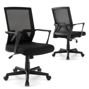 Gymax Ergonomic Office Chair Mesh Computer Desk Chair w/ Armrests Lumbar Support