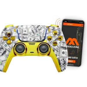 Money Gold Smart Anti Recoil Rapid Fire Controller Compatible with PS5 Custom Modded Controller All Shooter Games & More