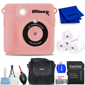 Ultimaxx Instant Print Camera for Kids Teens ages 8-12 Beginners with 3 Printing Paper Rolls 32GB Micro SD Holiday Christmas Gift Bundle