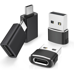 E 4Pack USB to USB C Adapter with C Male to 3.0 Female Charger,Thunderbolt 4 to Type A OTG Converter for iPhone 14 13 12 15,iPad Air 5 Mini 6 Generation,iWatch 8 7 SE,Samsung Galax
