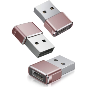B USB to USB C Adapter 3Pack,Type C Female to USB A Male Charger Connector for iPhone 11 12 13 14 Pro Max,Airpods iPad Air,Samsung Galaxy Note 20 S20 S21 FE Plus Ultra,Google Pixel