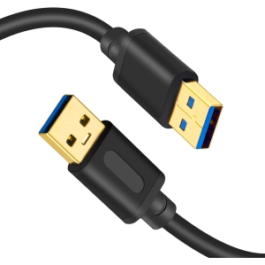 USB 3.0 A to A Male Cable 15Ft, Tan QY USB to USB Cable,USB Male to Male Cable Double End USB Cord with Gold-Plated Connector for Hard Drive Enclosures, DVD Player, Laptop Cooler (
