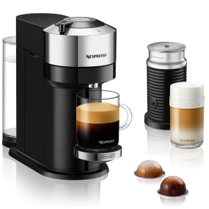 Nespresso Vertuo Next Deluxe Coffee & Espresso Machine by De'Longhi with Aeroccino- Black/Chrome