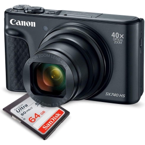 Canon PowerShot SX740 HS Digital Camera (Black) 64GB Bundle